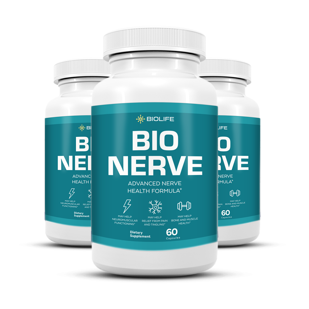 3 Bottles of BioNerve supplement.